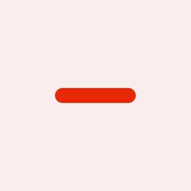 The Deduct app icon. A red minus sign on pale pink.